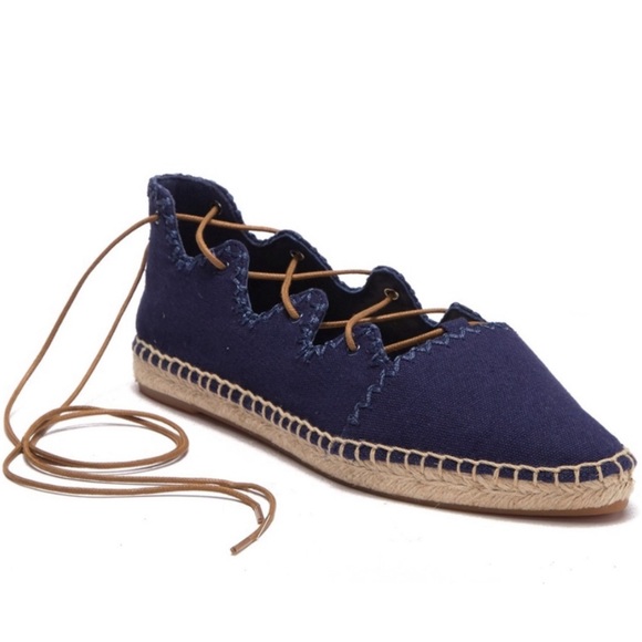 NWOT Tory Burch Sonoma Ghillie Espadrille Lace-Up Shoes Size